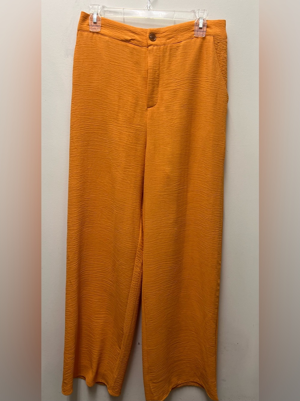 Paper Crane orange two piece crop top sleeveless shirt and wide leg pants set L - Picture 4 of 8